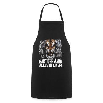Bear, tiger, man – all in one powerful look - Cooking Apron - black - Front - AI Model Male 185 dark (185cm)