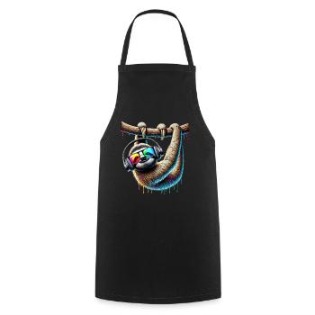 Drôle paresseux Art Animal paresseux animaux animaux sauvages - Tablier de cuisine - noir - Devant - AI Model Male 185 dark (185cm)