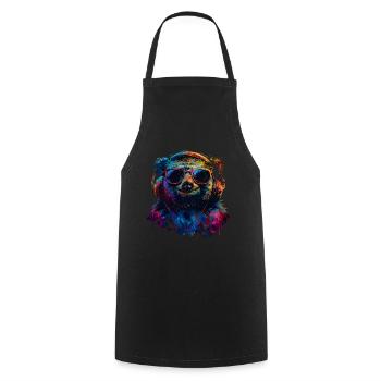 Funny Sloth Art Animal Sloth Wildlife Animals - Cooking Apron - black - Front - AI Model Male 185 dark (185cm)