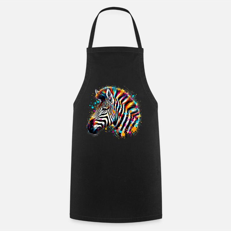 Zebra - Kochschürze - Schwarz
