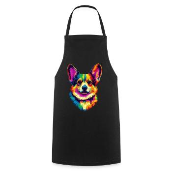 Corgi arc-en-ciel coloré Welsh Corgi Cardigan Corgi Corgi - Tablier de cuisine - noir - Devant - AI Model Male 185 dark (185cm)