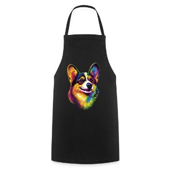 Corgi arc-en-ciel coloré Welsh Corgi Cardigan Corgi Corgi - Tablier de cuisine - noir - Devant - AI Model Male 185 dark (185cm)