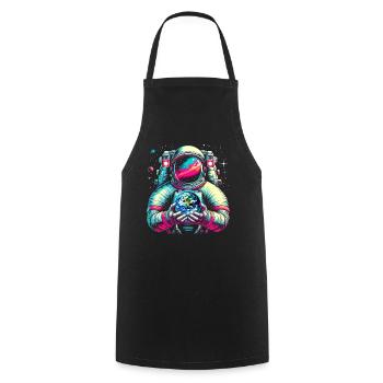 Astronaut in space, space, planet, earth - Cooking Apron - black - Front - AI Model Male 185 dark (185cm)