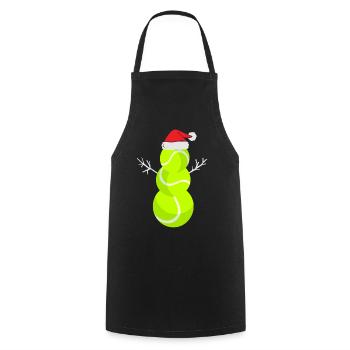 Weihnachts Tennisball Schneemann - Kochschürze - Schwarz - Vorne - AI Model Male 185 dark (185cm)