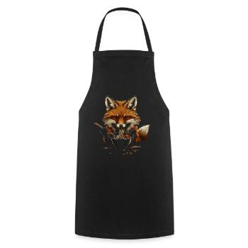Lustiges Fuchs Fox Kunst Tier Natur Wildtier Tiere - Kochschürze - Schwarz - Vorne - AI Model Male 185 dark (185cm)