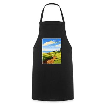 Affiche de voyage du club de golf de Chambers Bay Souvenir WPA - Tablier de cuisine - noir - Devant - AI Model Male 185 dark (185cm)
