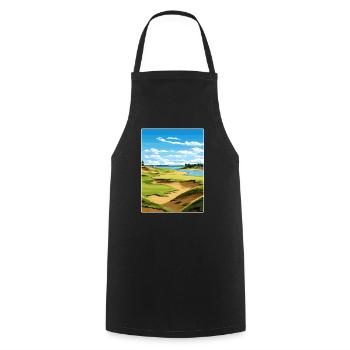 Chambers Bay Golf Club Travel Poster Souvenir WPA - Cooking Apron - black - Front - AI Model Male 185 dark (185cm)