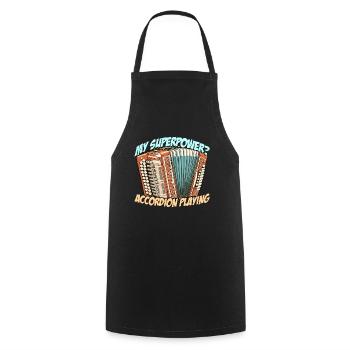 Accordéon My Superpower Instrument à vent accordéon - Tablier de cuisine - noir - Devant - AI Model Male 185 dark (185cm)