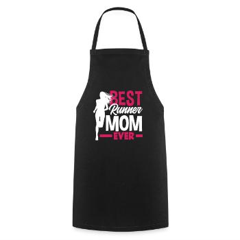 Best Female Runner Mom Ever - Cooking Apron - black - Front - AI Model Male 185 dark (185cm)