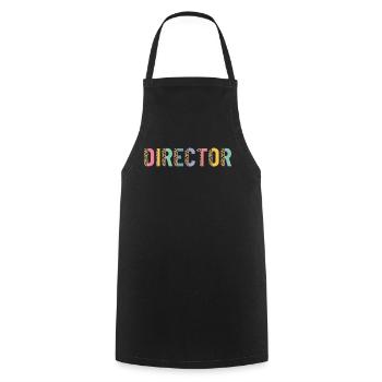 Director Funny Filmmaking Half Leopard - Cooking Apron - black - Front - AI Model Male 185 dark (185cm)