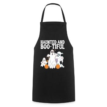 Haunted and Boo-tiful Halloween Ghosts - Cooking Apron - black - Front - AI Model Male 185 dark (185cm)