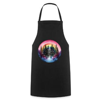 Rainbow Forest Nature Nature Lover Spruce Tree - Cooking Apron - black - Front - AI Model Male 185 dark (185cm)