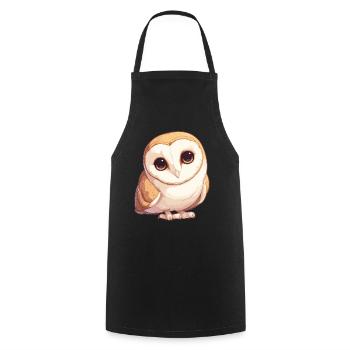 Barn Owl Schleiereulen Schleiereule - Cooking Apron - black - Front - AI Model Male 185 dark (185cm)