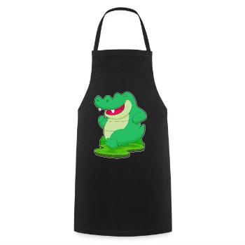 Crocodile Jogger Jogging Sport - Cooking Apron - black - Front - AI Model Male 185 dark (185cm)