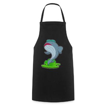 Whale Jogger Jogging Sport - Cooking Apron - black - Front - AI Model Male 185 dark (185cm)