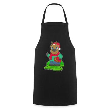 Forfait Noël renne - Tablier de cuisine - noir - Devant - AI Model Male 185 dark (185cm)