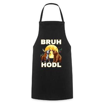 Crypto shirts Bull Bear HODL - Cooking Apron - black - Front - AI Model Male 185 dark (185cm)