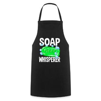 Soap Flüsterer Seifenherstellung - Kochschürze - Schwarz - Vorne - AI Model Male 185 dark (185cm)