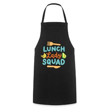 Mittagessen Schule Cafeteria Crew - Kochschürze - Schwarz - Vorne - AI Model Male 185 dark (185cm)