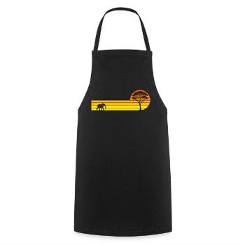 African sunset - Cooking Apron - black - Front - AI Model Male 185 dark (185cm)
