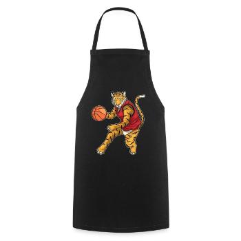 Tiger Basketballspieler Basketball - Kochschürze - Schwarz - Vorne - AI Model Male 185 dark (185cm)