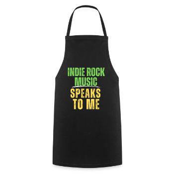 Indie Rock Music Speaks to Me Retro Music Lover - Cooking Apron - black - Front - AI Model Male 185 dark (185cm)