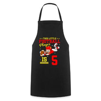 5ème anniversaire Joueur de football - Tablier de cuisine - noir - Devant - AI Model Male 185 dark (185cm)