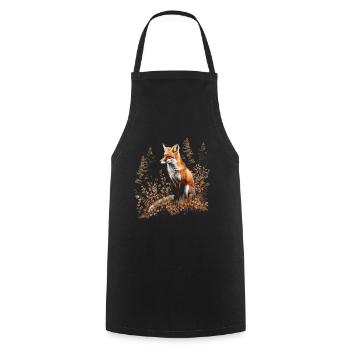 Lustiges Fuchs Fox Kunst Tier Natur Wildtier Tiere - Kochschürze - Schwarz - Vorne - AI Model Male 185 dark (185cm)