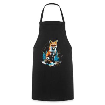 Drôle Renard Renard Art Animal Nature Animaux Animaux Sauvages - Tablier de cuisine - noir - Devant - AI Model Male 185 dark (185cm)