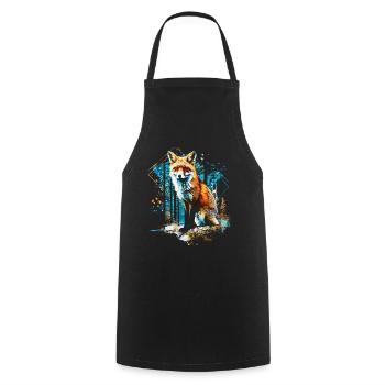 Drôle Renard Renard Art Animal Nature Animaux Animaux Sauvages - Tablier de cuisine - noir - Devant - AI Model Male 185 dark (185cm)
