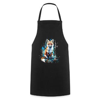 Lustiges Fuchs Fox Kunst Tier Natur Wildtier Tiere - Kochschürze - Schwarz - Vorne - AI Model Male 185 dark (185cm)