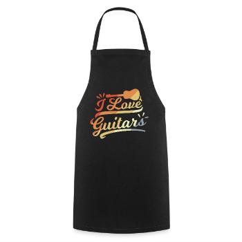 Guitar Love - Cooking Apron - black - Front - AI Model Male 185 dark (185cm)