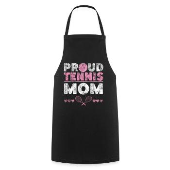 Funny Tennis Player Racket Mom - Cooking Apron - black - Front - AI Model Male 185 dark (185cm)