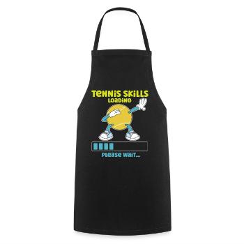 Drôle de joueur de tennis Raquette Tennis - Tablier de cuisine - noir - Devant - AI Model Male 185 dark (185cm)