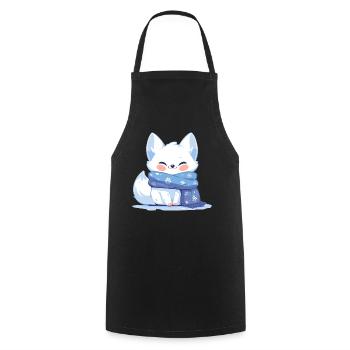 Arctic Fox Polarfüchse Polarfuchs - Cooking Apron - black - Front - AI Model Male 185 dark (185cm)