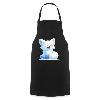 Arctic Fox Polarfüchse Polarfuchs - Cooking Apron - black - Front - AI Model Male 185 dark (185cm)