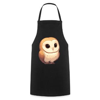 Barn Owl Schleiereulen Schleiereule - Cooking Apron - black - Front - AI Model Male 185 dark (185cm)