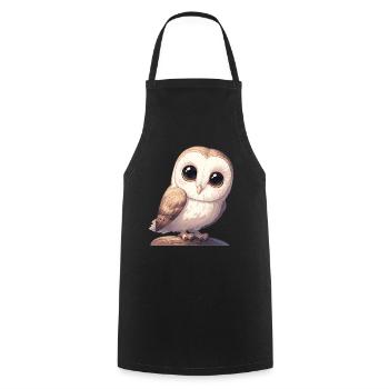 Barn Owl Schleiereulen Schleiereule - Cooking Apron - black - Front - AI Model Male 185 dark (185cm)