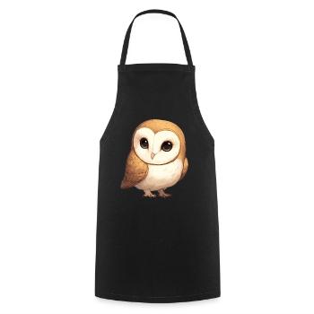 Barn Owl Schleiereulen Schleiereule - Cooking Apron - black - Front - AI Model Male 185 dark (185cm)
