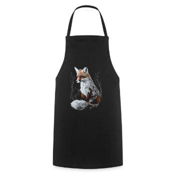 Lustiges Fuchs Fox Kunst Tier Natur Wildtier Tiere - Kochschürze - Schwarz - Vorne - AI Model Male 185 dark (185cm)