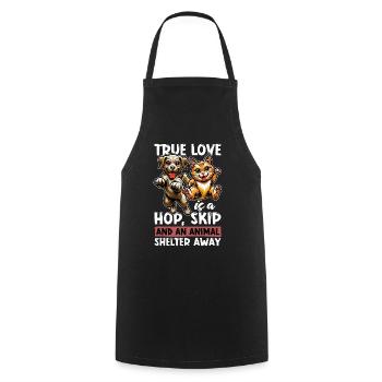 Animal Shelter True Love Is A Hop Animal Rights - Cooking Apron - black - Front - AI Model Male 185 dark (185cm)