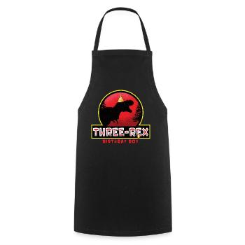 Three Rex Birthday Boy - Dinosaur 3 Year Old Kids - Cooking Apron - black - Front - AI Model Male 185 dark (185cm)