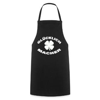 HAPPINESS MAKER - Cooking Apron - black - Front - AI Model Male 185 dark (185cm)