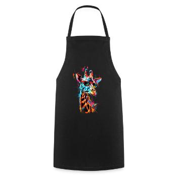 Girafe motif animal amoureux des animaux safari - Tablier de cuisine - noir - Devant - AI Model Male 185 dark (185cm)