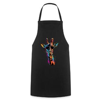 Girafe motif animal amoureux des animaux safari - Tablier de cuisine - noir - Devant - AI Model Male 185 dark (185cm)