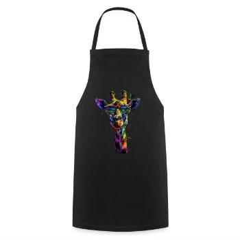 Girafe motif animal amoureux des animaux safari - Tablier de cuisine - noir - Devant - AI Model Male 185 dark (185cm)