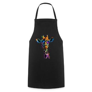 Girafe motif animal amoureux des animaux safari - Tablier de cuisine - noir - Devant - AI Model Male 185 dark (185cm)
