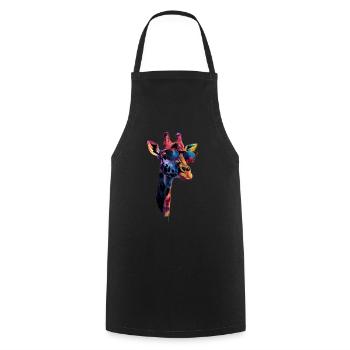 Girafe motif animal amoureux des animaux safari - Tablier de cuisine - noir - Devant - AI Model Male 185 dark (185cm)