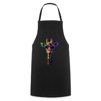 Girafe motif animal amoureux des animaux safari - Tablier de cuisine - noir - Devant - AI Model Male 185 dark (185cm)