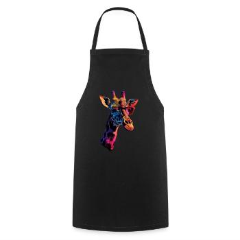 Girafe motif animal amoureux des animaux safari - Tablier de cuisine - noir - Devant - AI Model Male 185 dark (185cm)